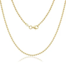 Sterling Silver 2mm Diamond Cut Moon Bead Chain