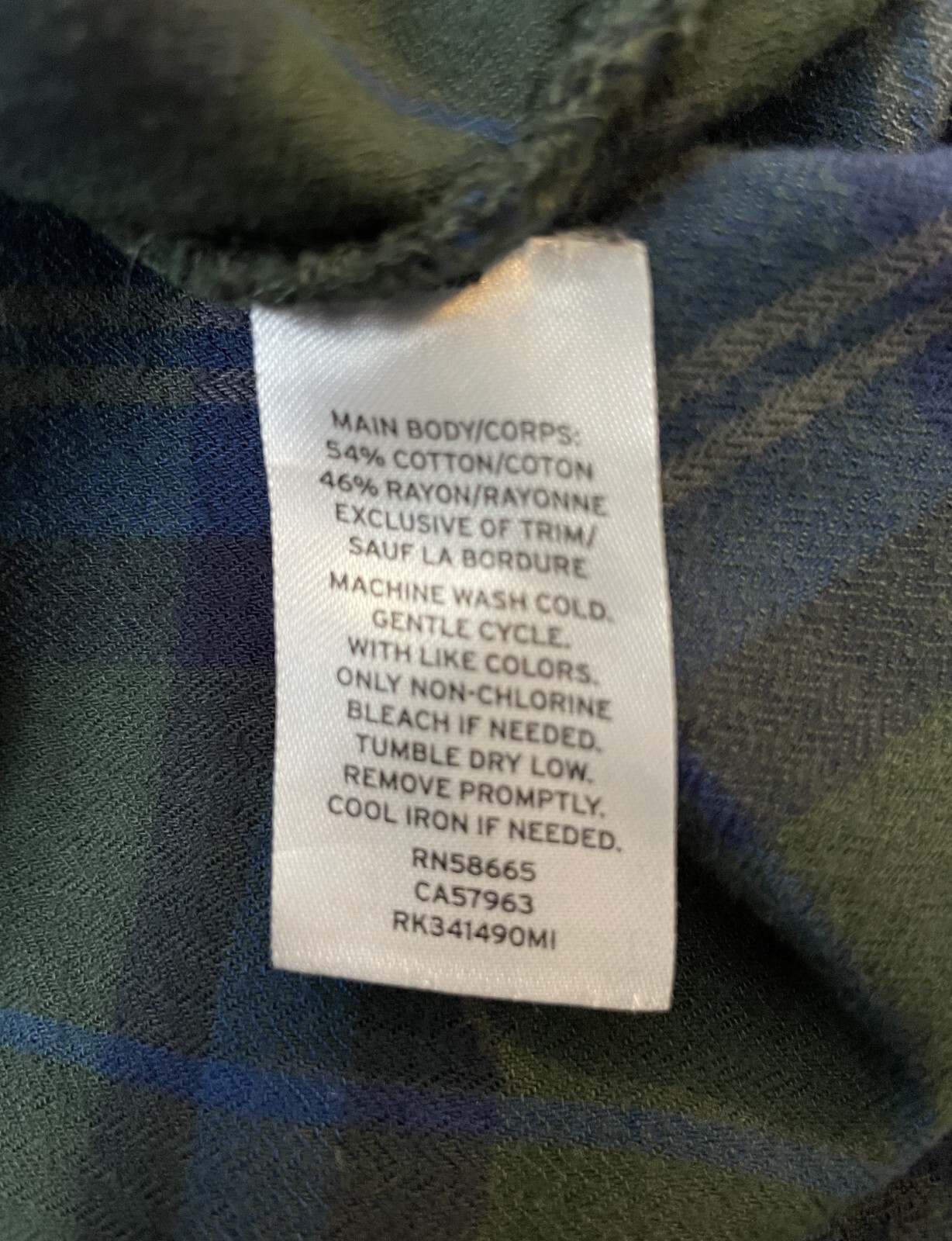 Abound Flannel Shirt Women's Size XS Plaid Button Down Long Sleeve Green Blue