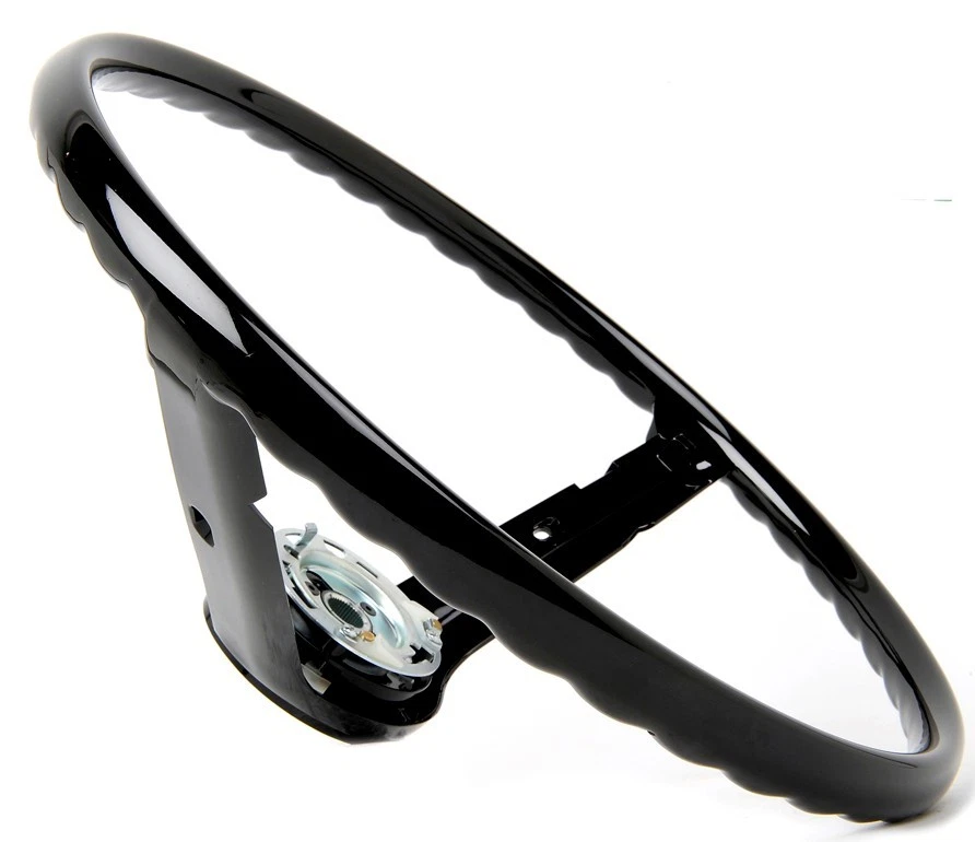 ¡Nuevo! Volante Ford Mustang 1968-1969 negro stock original tamaño y forma Foto 4 de 4