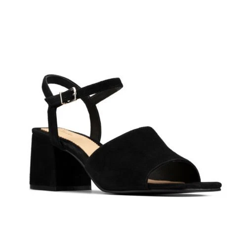 Sandali donna Clarks Sheer65 Block neri scamosciati taglia UK 5 1 2D