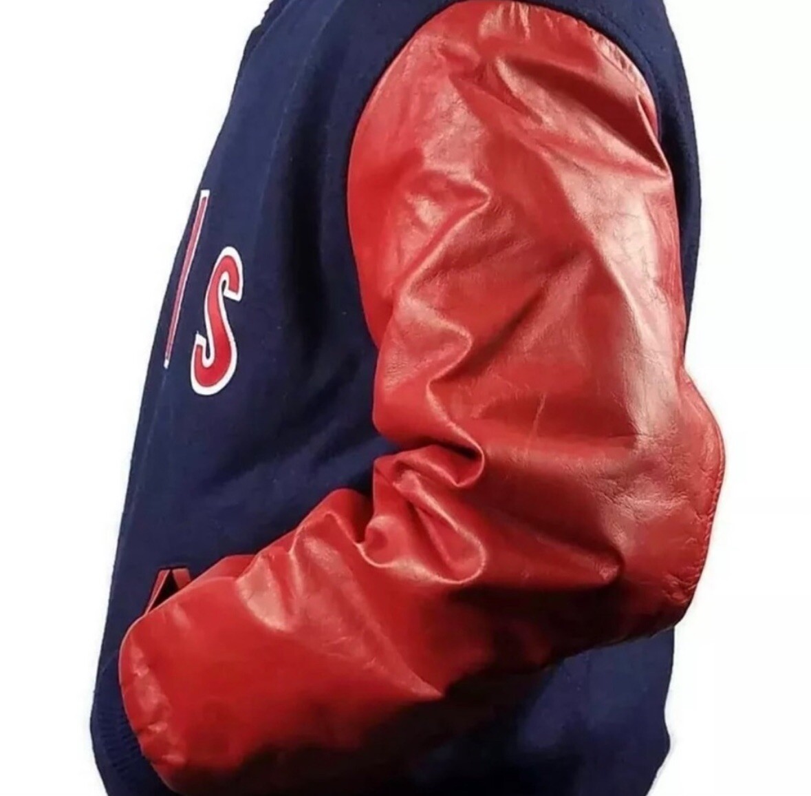 VTG RED & BLUE CA ANGELS MACMURRAY LEATHER AND WOOL VARSITY VTG RED & BLUE CA ANGELS MACMURRAY LEATHER AND WOOL VARSITY