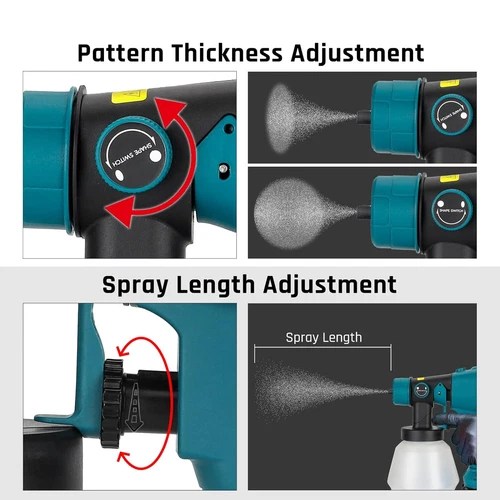 Paint Sprayer for Makita 18V LXT Battery HVLP Spray Paint Gun for Home Interior - Picture 4 of 12