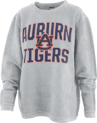 Women's Silver Auburn University Tigers Comfy Cord Pullover Sweatshirt