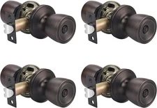 4PK Probrico Tulip Privacy Door Locks Bathroom Bedroom Lockset Oil Rubbed Bronze