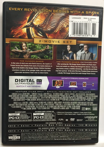The Hunger Games & Catching Fire (DVD,2-Film,2-Disc,Widescreen)w/HOLO SLIPCOVER! - Picture 4 of 14