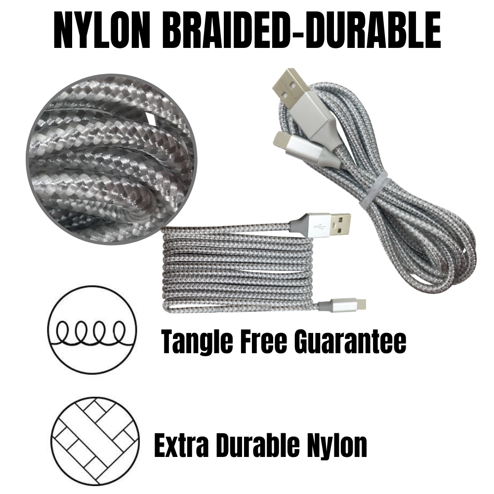 IPhone 7 Charging Cord 6ft Braided Nylon Fast Charger Cable For IPhone - Foto 4