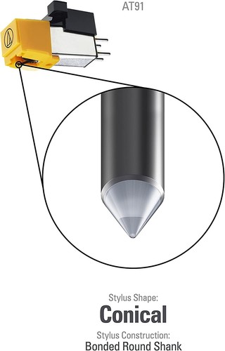 Audio-Technica AT91 1/2" Halterung konischer Stylus Plattenspieler Patrone (mit ATN91) - Bild 2 von 2
