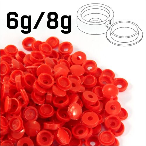 20 COLOUR SMALL PLASTIC HINGED SCREW FOLD OVER COVER CAPS 6g/8g Gauge M3.5 & M4 - Picture 36 of 81
