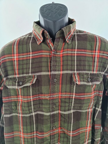 GEORGE MENS BROWN ORANGE GREEN FLANNEL 