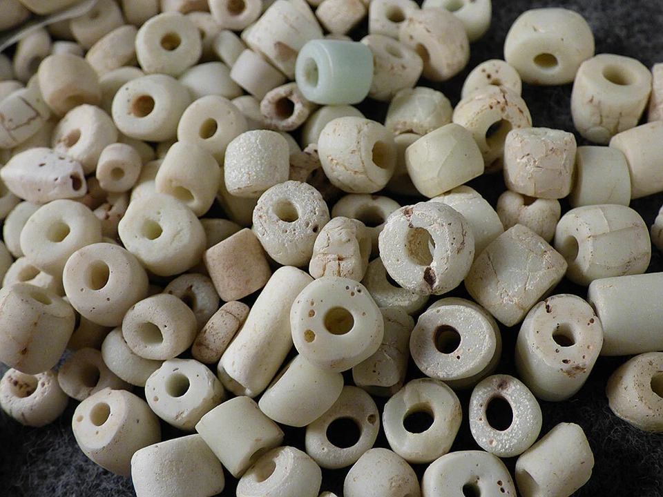 (10) Cuentas antiguas de comercio de piedra india Cherokee excavadas en el sitio anteriores a 1600 Foto 4 de 4