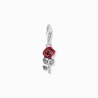 Thomas Sabo Charm AnhäNger Rote Rose 925 Sterlingsilber Kaltemail 2076-664-10