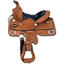 Western Horse Saddle 8" Pony Kids Miniature Rough out Leather Tack Set.