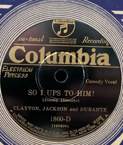 JIMMY DURANTE Clayton Jackson CAN BROADWAY DO WITHOUT ME? / SO I UPS TO HIM 1929 - Picture 4 of 6