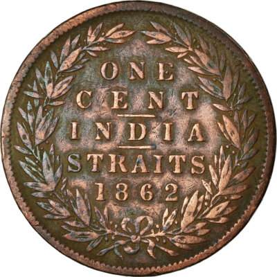ふちゃ 860636] Coin, Straits Settlements, Victoria, Cent, 1862, VF(20-25