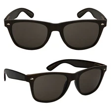 Black Sunglasses Horn Rimmed Wood Grain Glasses Dark Tinted Lens
