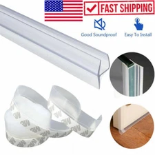 1PCS Glass Door Seal Strip Silicone Weather Stripping Shower Door Sweep Stopper