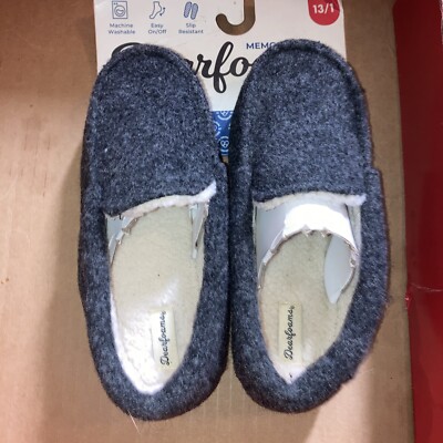Dearfoam Grey Boy Slippers Size 13/1