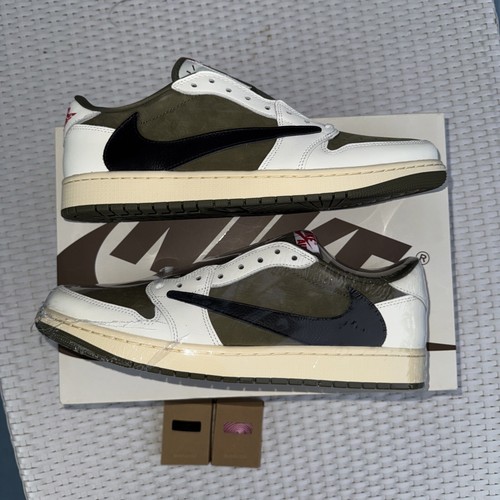 Size 12.5 - Travis Scott x Air Jordan 1 Retro OG SP Low Reverse Olive / Medium O - Picture 3 of 9