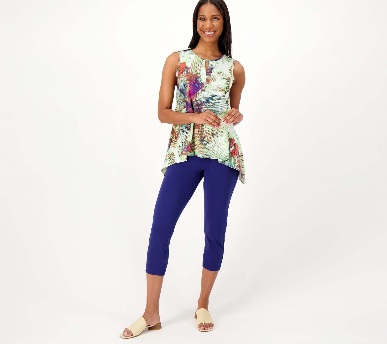 WomenControl Women's Sleepwear Sz S Tall Como Jersey Tunic & Blue A601028