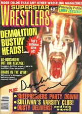 AM804  Demolition Smash  Varsity Club signed Vintage Wrestling Magazine w/COA