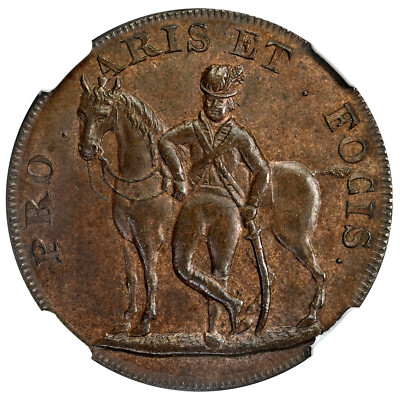 Hoxne (Suffolk) Half Penny Token 1795 NGC MS64 BN 'Yeomanry