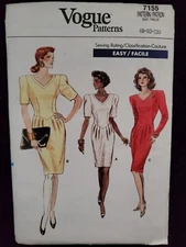 Vogue 7155 Misses Dress Size 8,10,12 Uncut Sewing Pattern