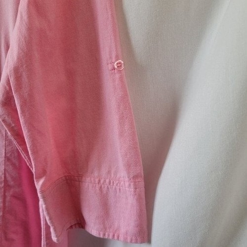 Riders by Lee LARGE Instantly Slims Women's Ruffled Blouse pink Cotton EUC - Picture 3 of 9