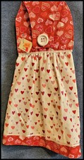 NEW Handmade 'Valentine's Day Hearts' Hanging Kitchen Hand Towel 3212