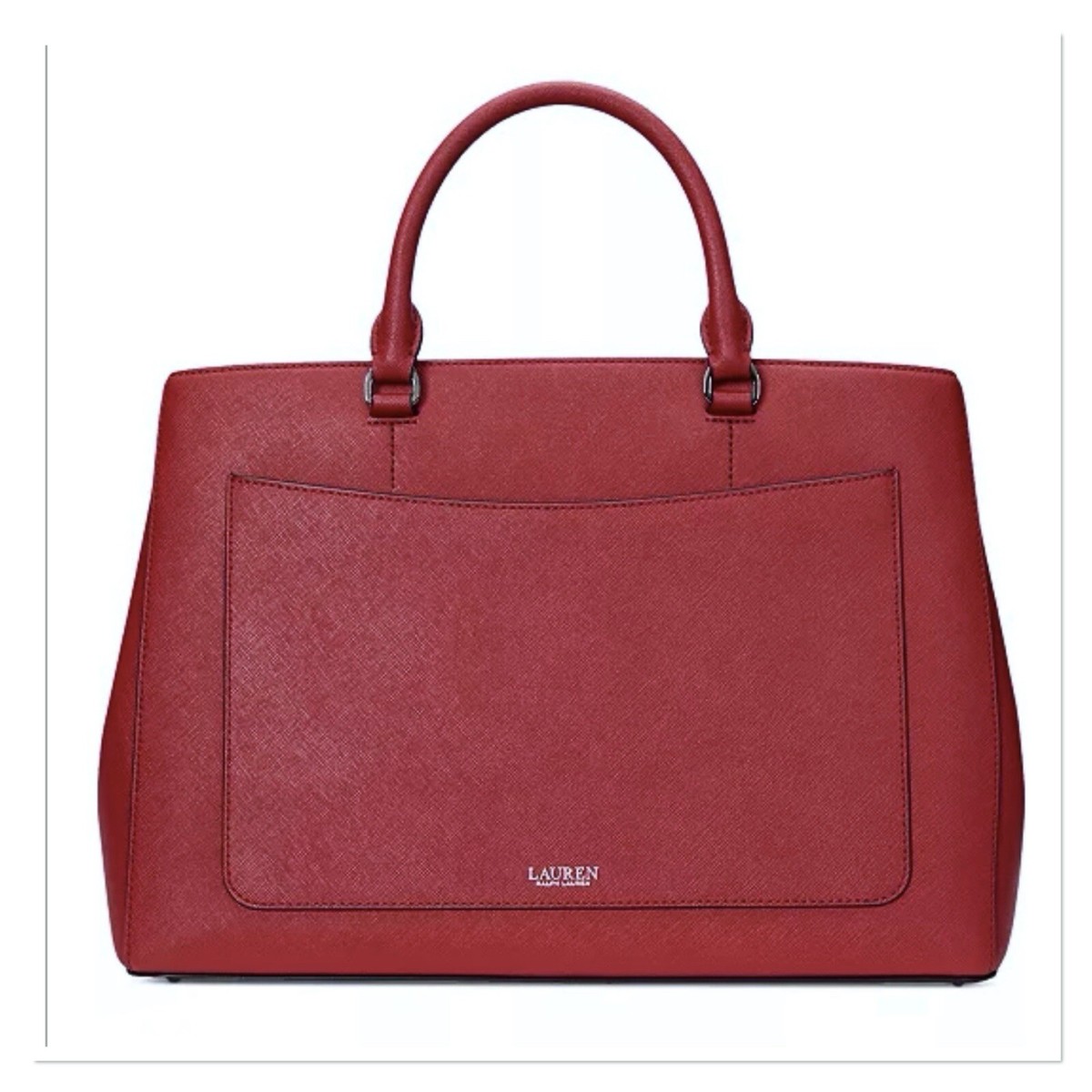 訳あり！ラルフローレンCrosshatch Leather Large Hanna Satchel LAUREN RALPH LAUREN Crosshatch Leather Large Hanna Satchel