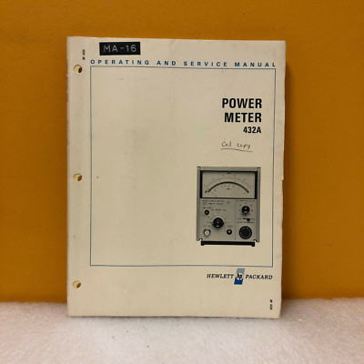 HP / Agilent 00432-90009 432A Power Meter Operating + Service Manual | eBay