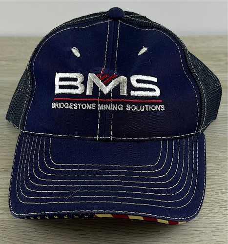 Bridgestone Mining Hat Blue Hat Adjustable Adult Size OSFA Blue Hat Baseball Cap