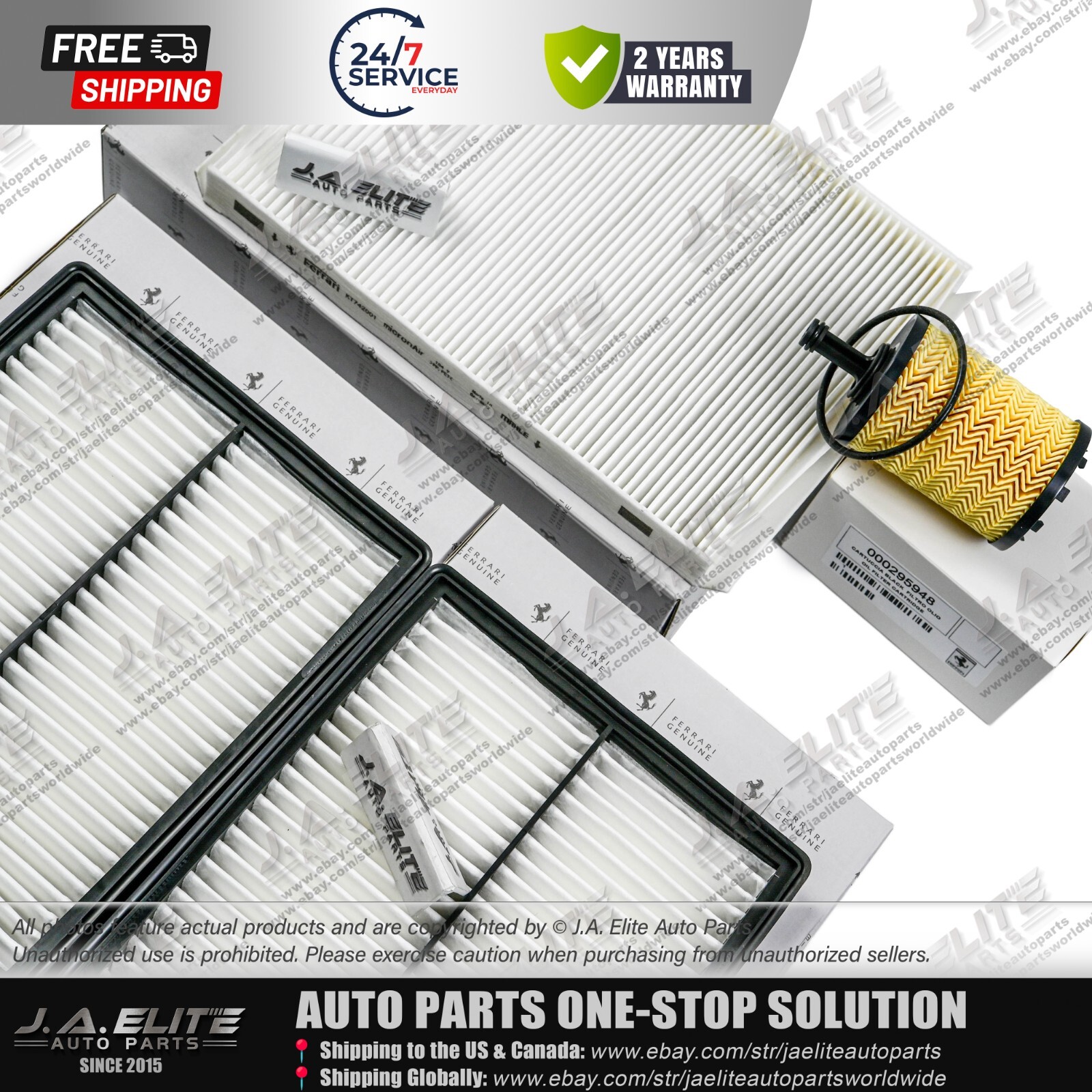 4pcs Oil & Air Filter for Ferrari Portofino Roma 338255, 819887, 295948