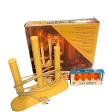 Vintage GE 3 Light Candolier Electric Window Christmas Candles Candlabra Works