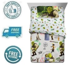 New Shrek Kids Boy Bed in a Bag Comforter Pillowcase Bedding Sheet 4pc Set Twin