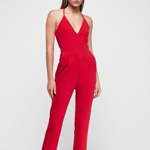 Express jumpsuit red Clearance