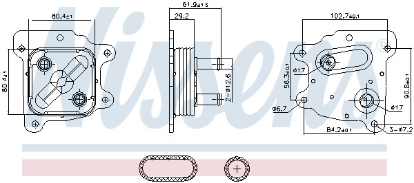 91436 NISSENS Oil Cooler, engine oil for NISSAN
