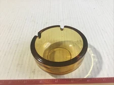 Mid Century Amber Colored Glass Ashtray.