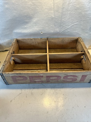 Vintage Pepsi Holzkiste für Flasche Getränk Pepsi Cola 24 Flaschen rote Schrift