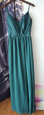 White by Vera Wang Pleated V Neck Sleeveless Bridesmaid Evening Party Dress 6