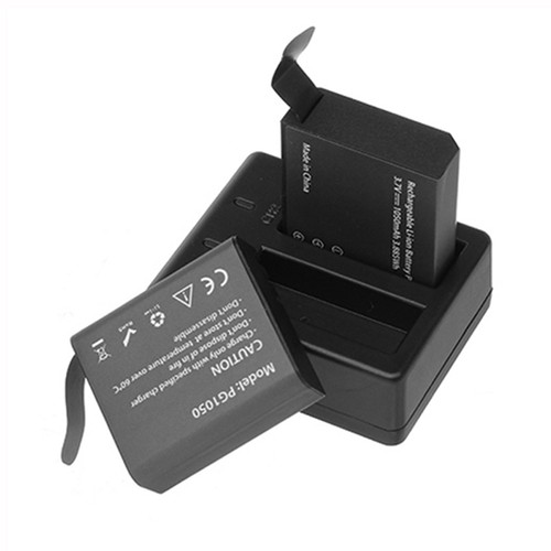 PG1050 Rechargeable Dual Battery&Charger Eken V8s H8 H9 H8R H9R Sport Camera - Picture 2 of 6