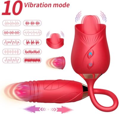 10 speeds Rose Female Anniversary Female Birthday Gift Massage Tongue Licking A