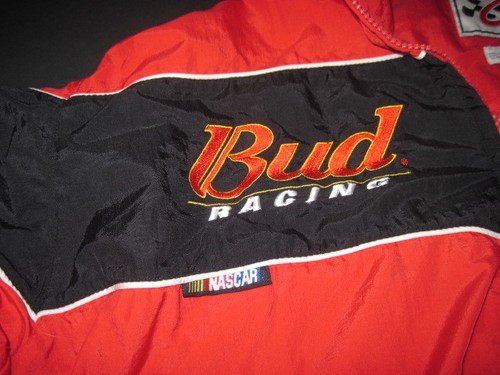 Dale Earnhart Jr #8 NASCAR XL NYLON FALL Budweiser Racing Jacket RED - Picture 3 of 7