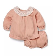 Janie and Jack Baby Velvet Collared Matching Set 6 to 12 Month