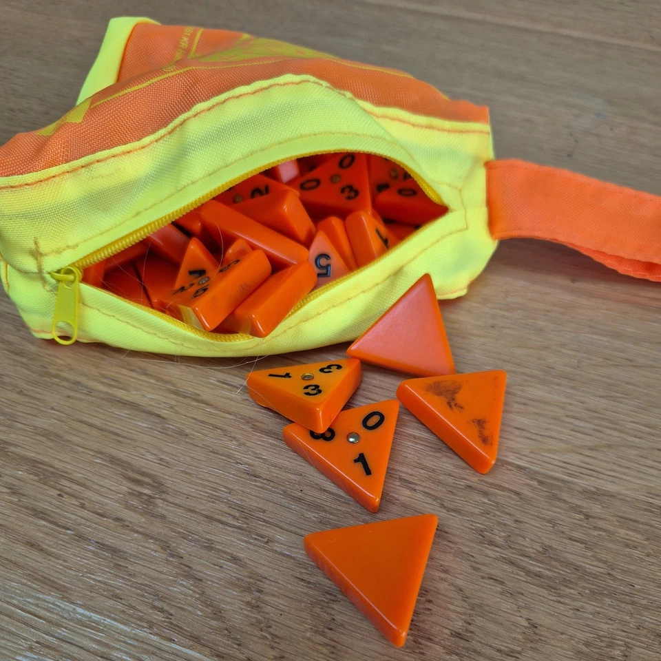 Triominos Sunshine Travel Game with Orange Tiles Rare Portable Complete in Bag - Image 4 of 4