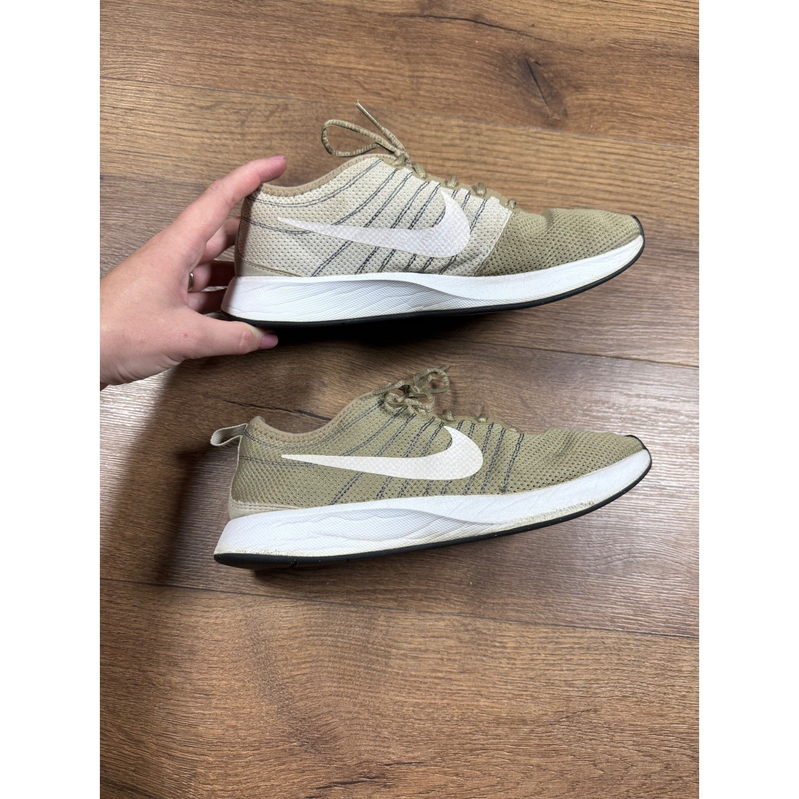 Nike Dualtone Racer Womens Olive Green Khaki Running Shoes S
