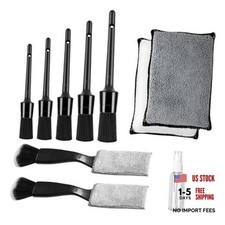 10Pcs Car Detailing Brush Set, Car Detailing Kit,Car Dashboard Cleaning Black
