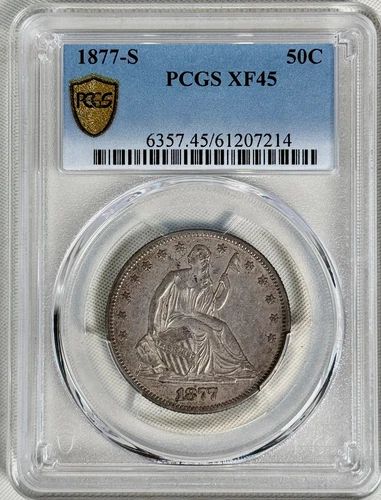 US 1877 S Seated Liberty Half Dollar PCGS XF 45 Better San Francisco Silver 50C