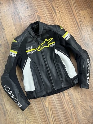 Alpinestars GP-R V2 Leder Motorrad Jacke 48 M Tech Air schwarz fluo Race Road