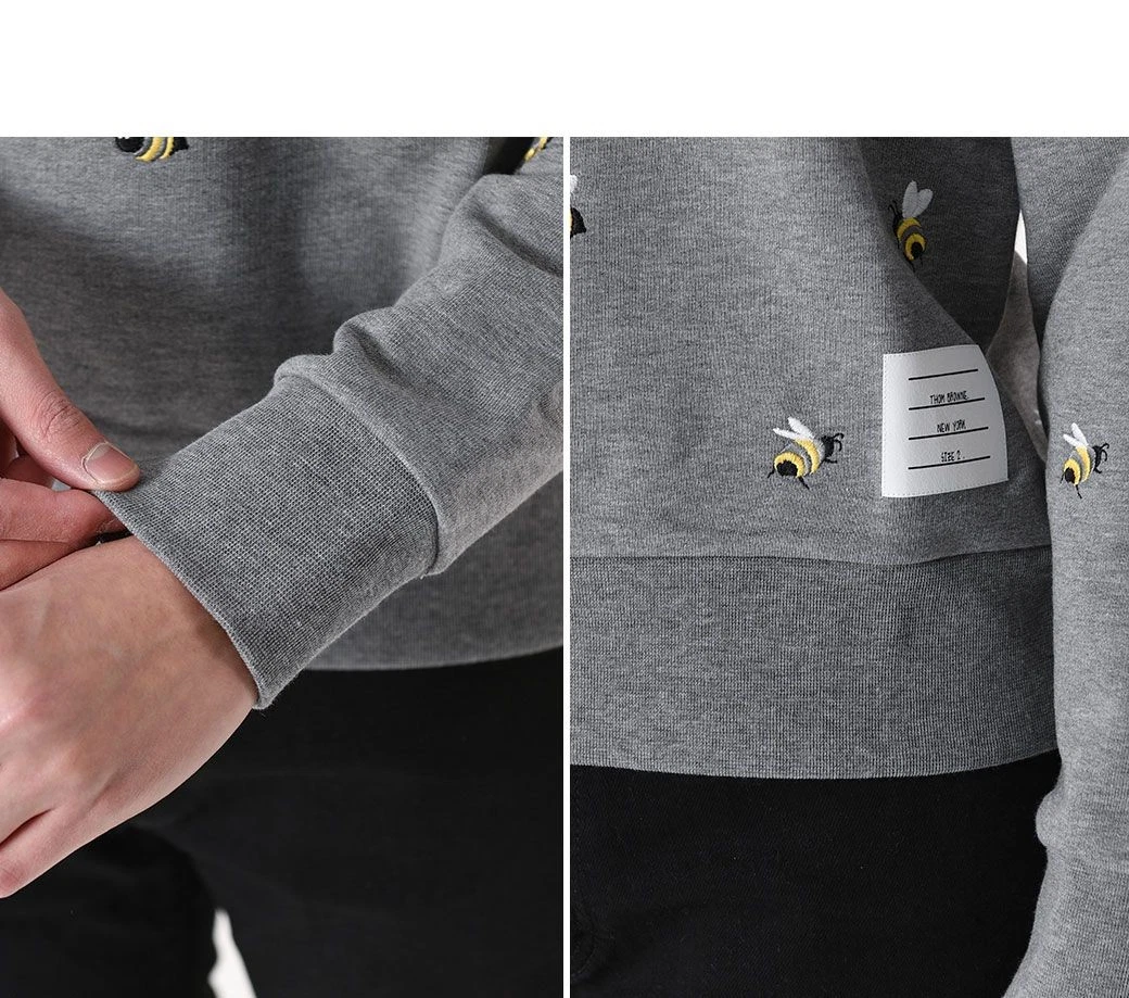 Felpa Thom Browne Uccellino e Ape Grigio MJT367E 46015488