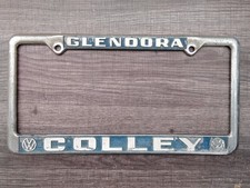 Vintage Colley Motors Inc Glendora Vw Dealers License Plate Frame California Vintage Colley Motors Inc Glendora Vw Dealers License Plate Frame California